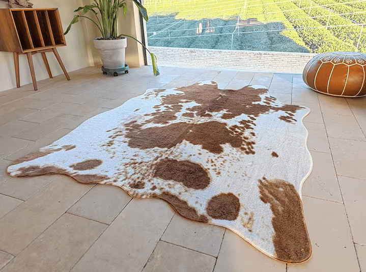 weather-resistant faux cowhide rugs
