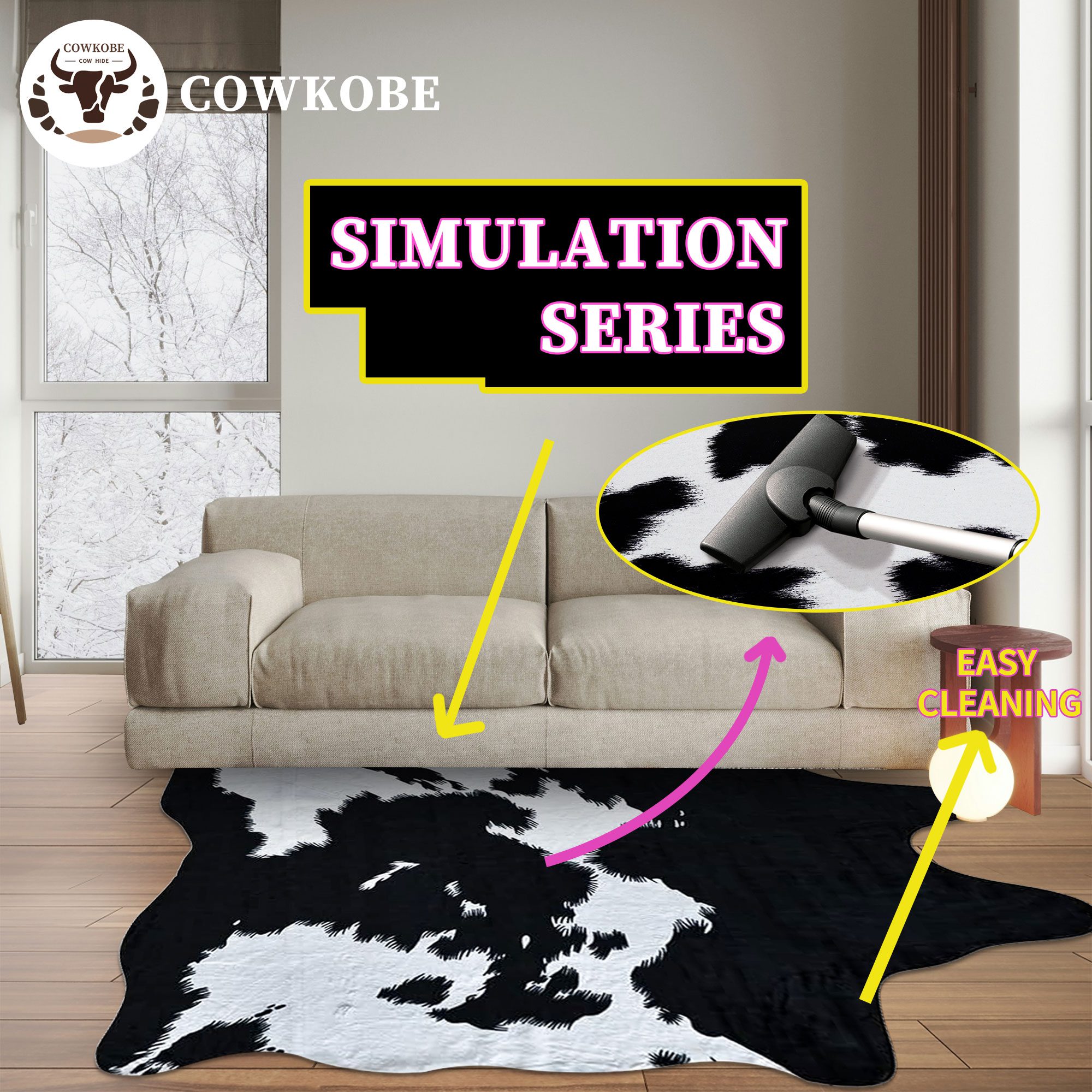 wash a cowhide rug