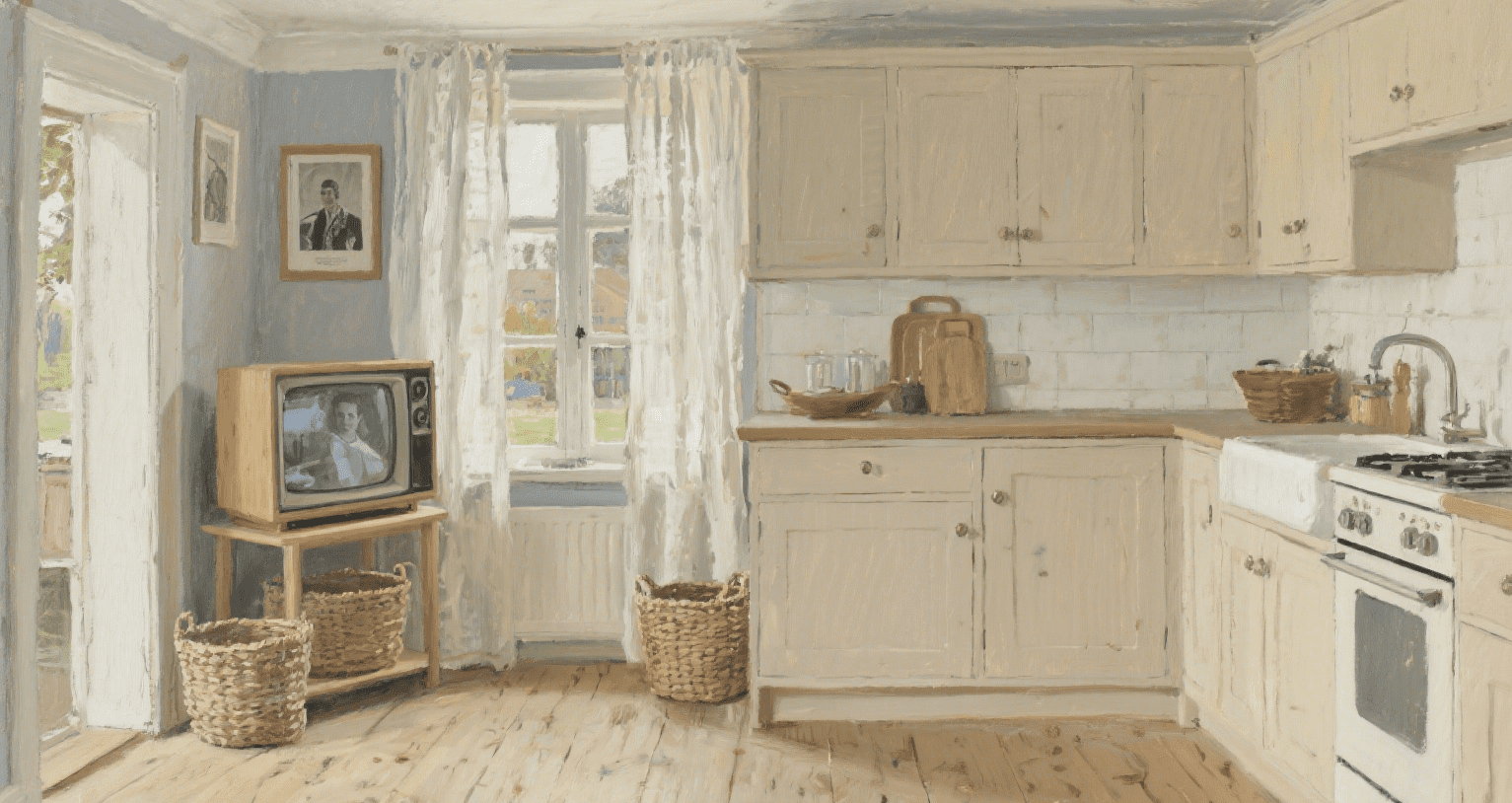 Blending nostalgia and modern design with a kitchen TVs setup