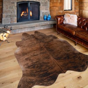 Light Brown Tiger Pattern Faux Cowhide Carpet