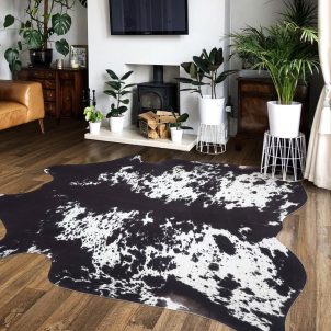 Black and White Faux Cowhide Rug