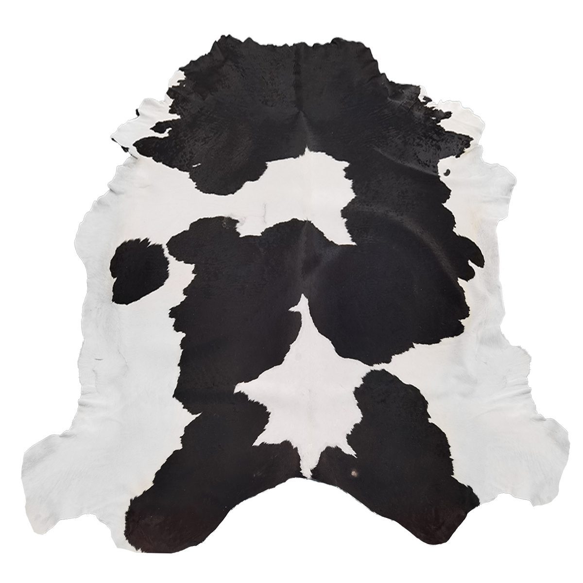 Black and white natural cowhide rug