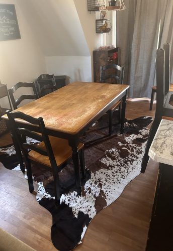 Brown And White Cowhide Rug With Non-Slip Backing Cowhide Animal Print Carpet Cowhide Rugs for Living Room, Bedroom, Dining Room Or Office photo review