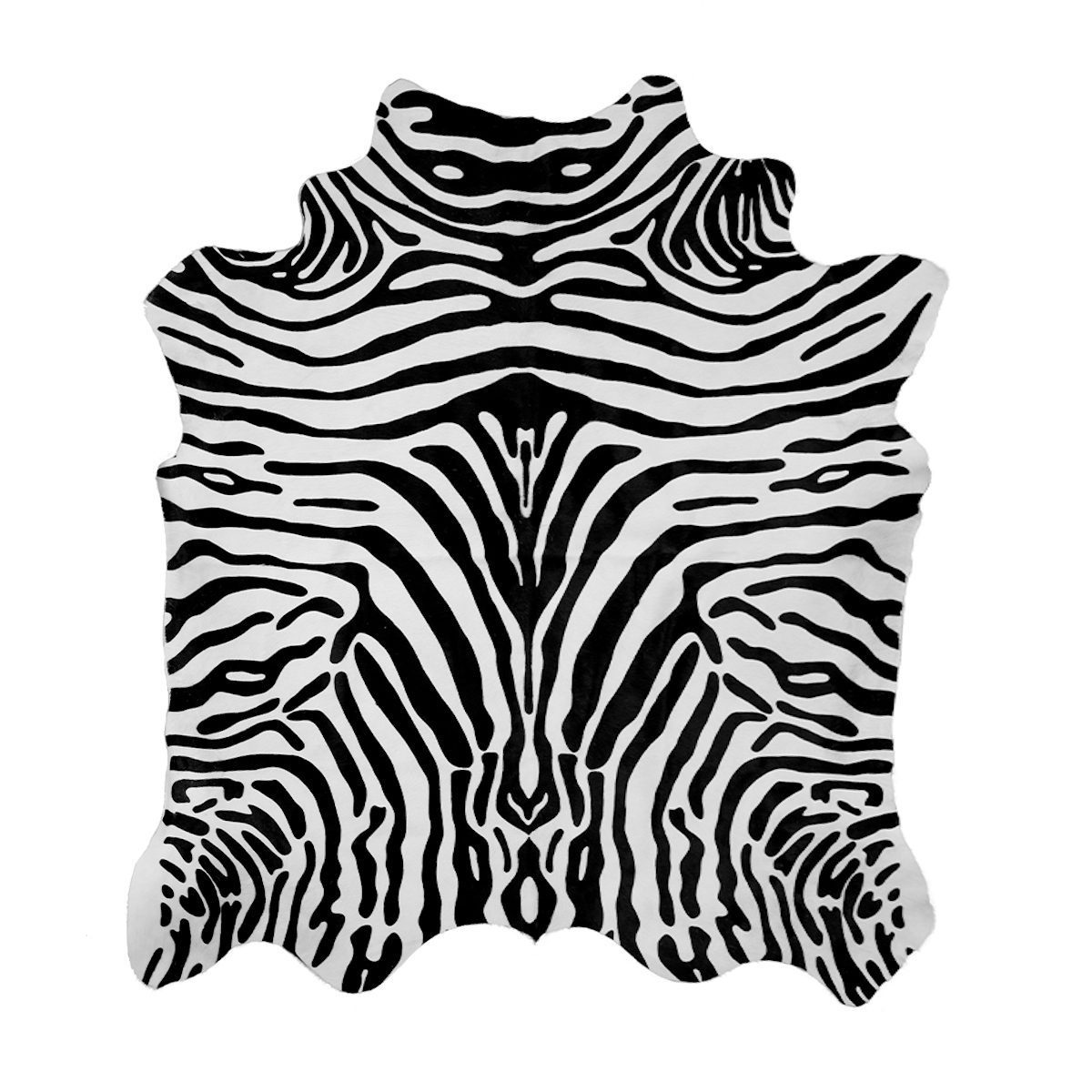 Black and white zebra pattern pure natural cowhide rug