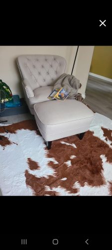 Brown And White cow skin Rug Faux Cowhide Rug Cow Print Faux Fur Rug, Living Room Bedroom Baby Room, Rustic Western Accents photo review