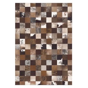 Patchwork Faux Cowhide Rug,Brown Patchwork Brown Cow Rectangular Carpet Western Decor Cowhide Rug Cow Print Rug For Living Room,Bedroom Square Design