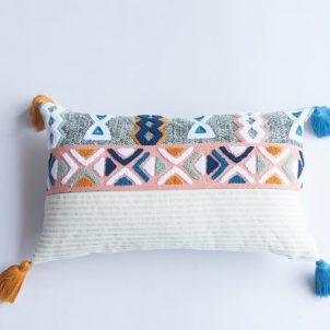 Boho Throw Pillow,18*18 Yellow Tassel Design Moroccan Throw Pillows Boho Soft Neutral For Sofa Couch Bed, Olive Neutral Western Decoration