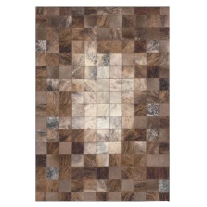 Patchwork Faux Cowhide Rug,Brown Patchwork Rectangular Carpet Western Decor Cowhide Rug Cow Print Rug For Living Room,Bedroom Triangle Design