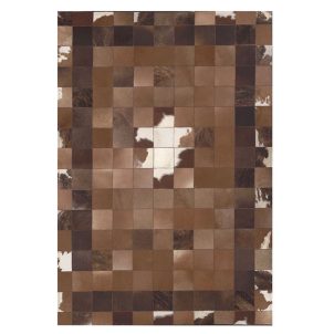 Patchwork Faux Cowhide Rug,Brown Patchwork Rectangular Carpet Western Decor BDrown And White Cow Skin Rug Cow Print Rug For Living Room,Bedroom Square Design