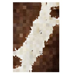 Faux Cowhide Rug,Patchwork Rectangular Carpet Western Decor Brown Cow Rug Cow Print Rug For Living Room,Bedroom,Kitchen Square Design