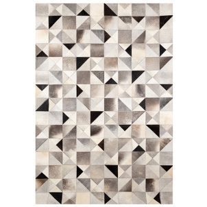 Brown And White Cowhide Patchwork Rug,Leather Boho Cowhide Rug Western Home Decor Area Non-Slip Floor Carpet Patchwork Leather Carpet For Living Room,Bedroom,Entrance Door
