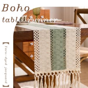 Boho Table Runner,12×72inch Sage Green Table Runner Long Natural Cotton For Home Dining Outdoor Table décor, for Modern Farmhouse Decor