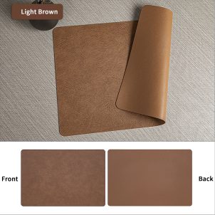 Cowhide Coaster,12×17 inch Cowhide Placemats Light Brown Set of 2 Units