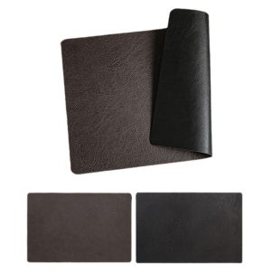 Cowhide Coaster,12×17 inch Cowhide Placemats Walnut Black Set of 2 Units