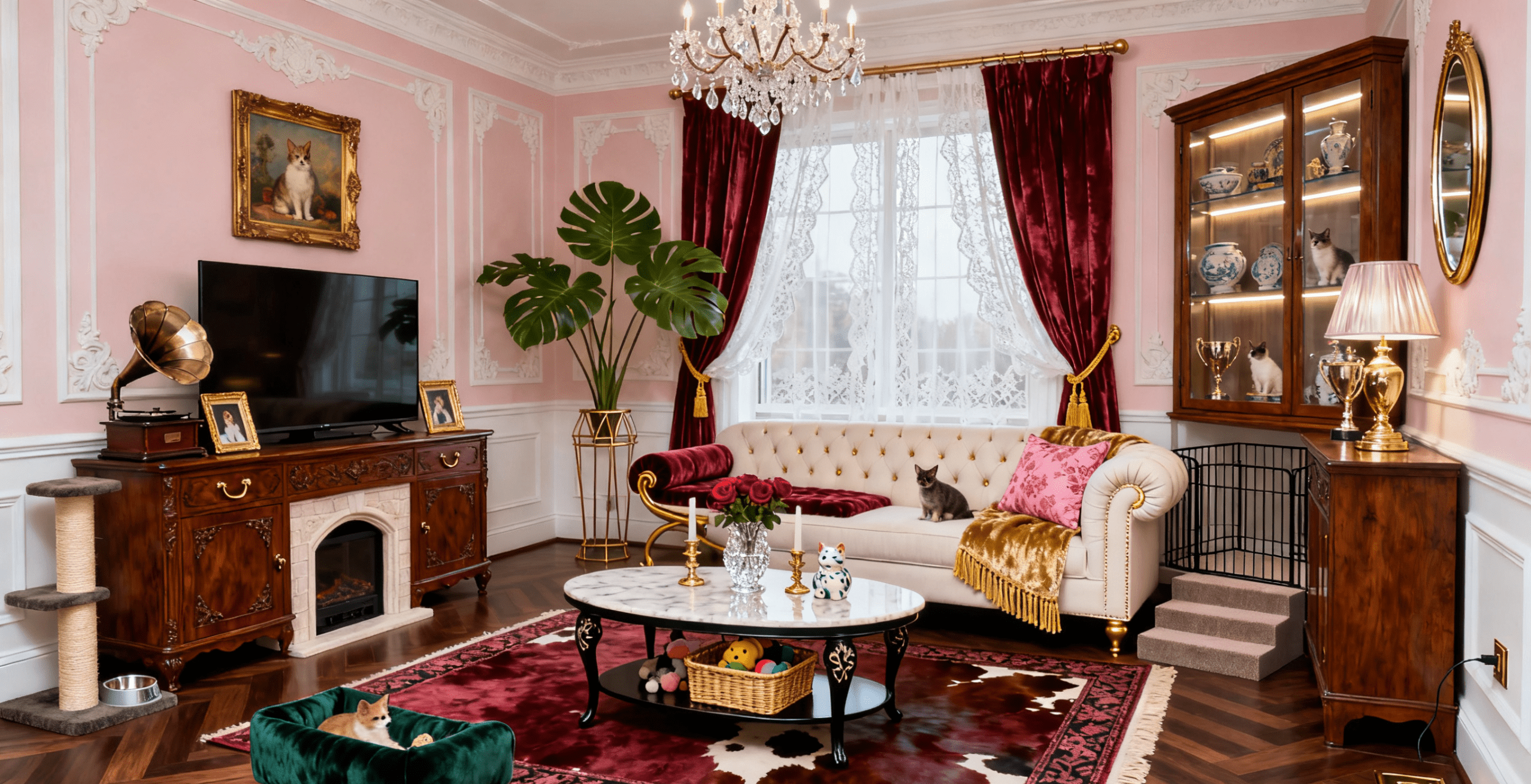 Pet-Friendly Home Design with faux cowhide rug